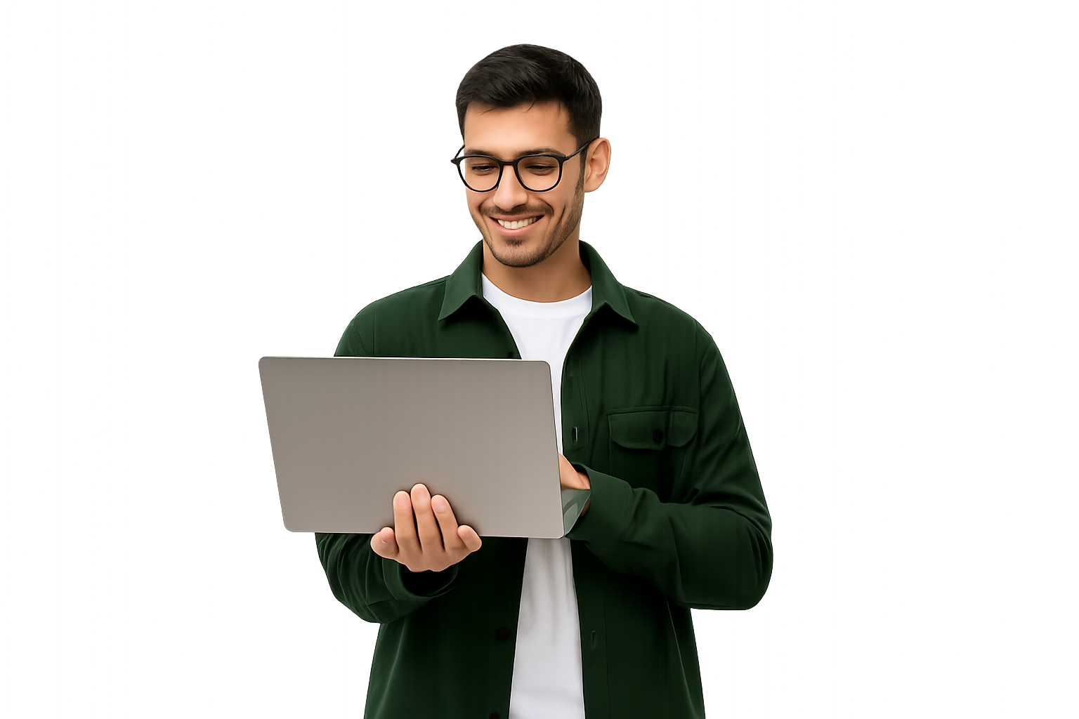 Digital marketing specialist working on laptop