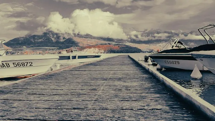 Wooden dock stretching over the water