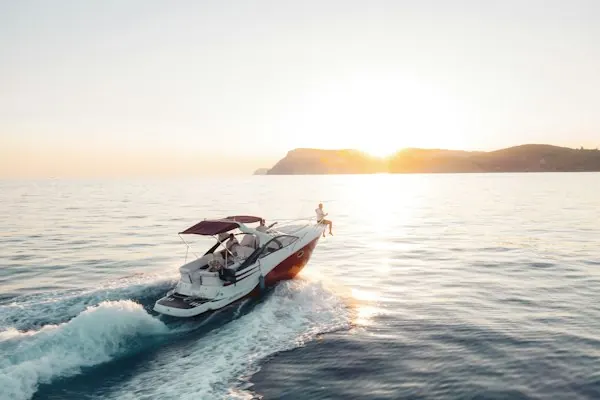 Sport boat at sunset