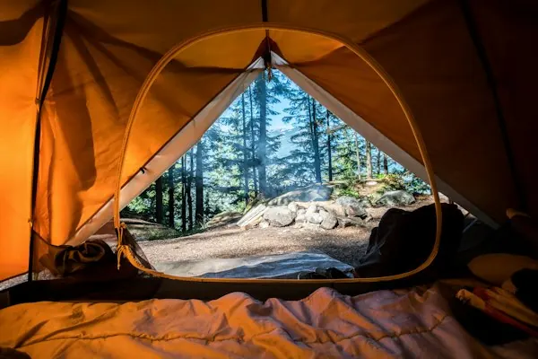 Glamping tent with a view