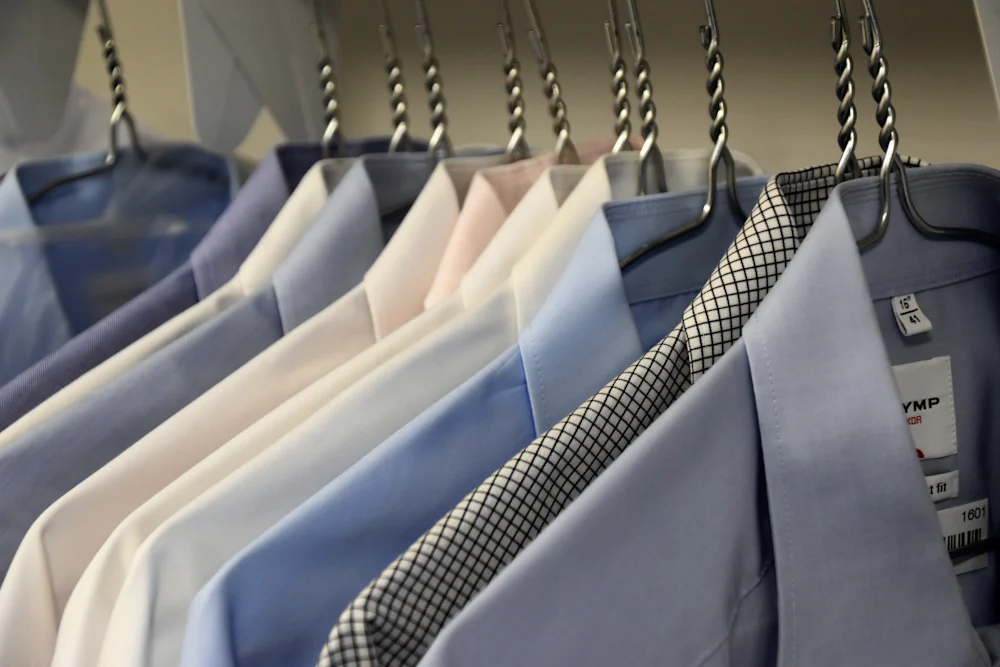 Clothes on hangers