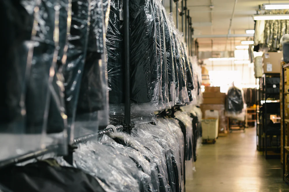Dry cleaning garment racks