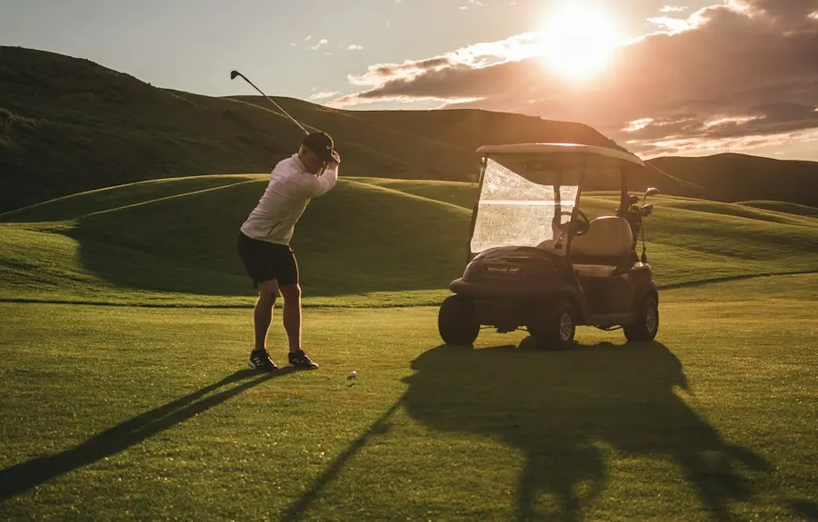 Golfers on a green