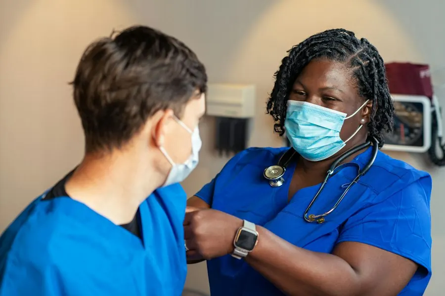 Nurse with a young patient