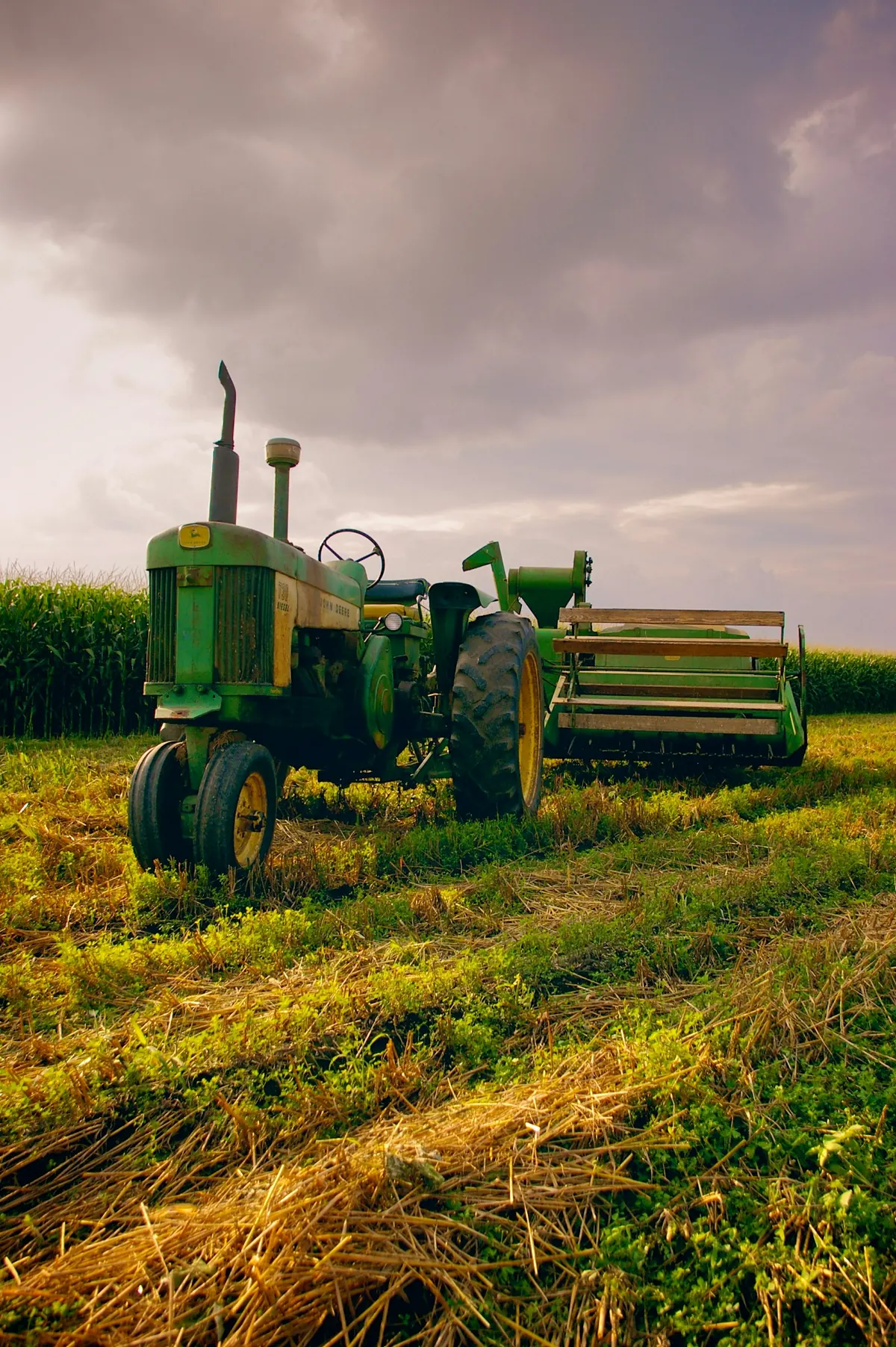 Green and yellow tractor