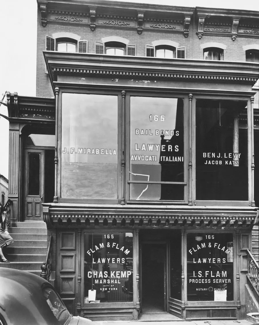 Law office building with law firm signs