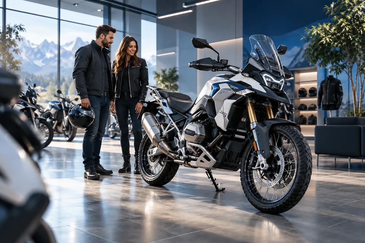 Motorcycle dealership showroom