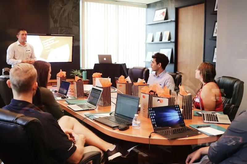 Advisors in a boardroom meeting