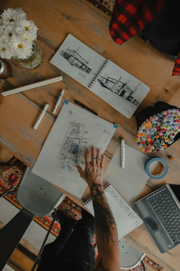 Architect sketching plans