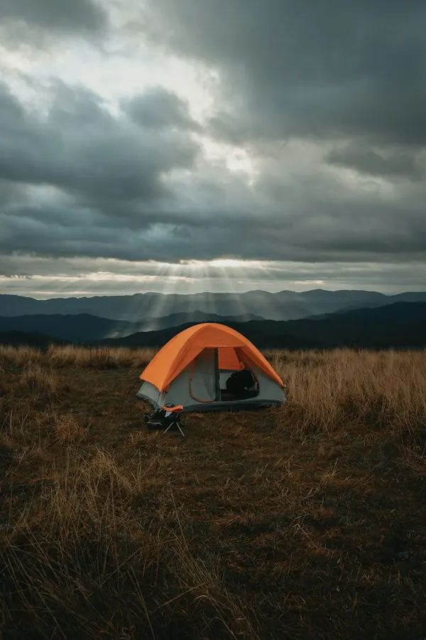 Tent at dusk