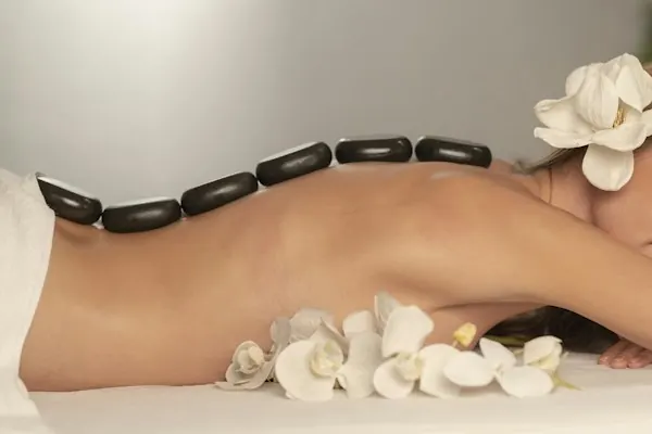 Hot stones at a spa