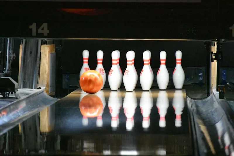 Bowling pins on a lane