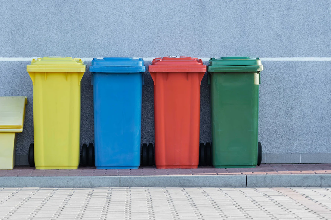 Colour-coded waste bins