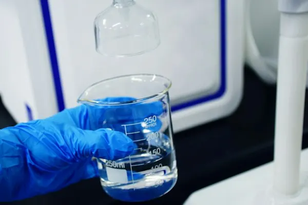 Water sample being tested