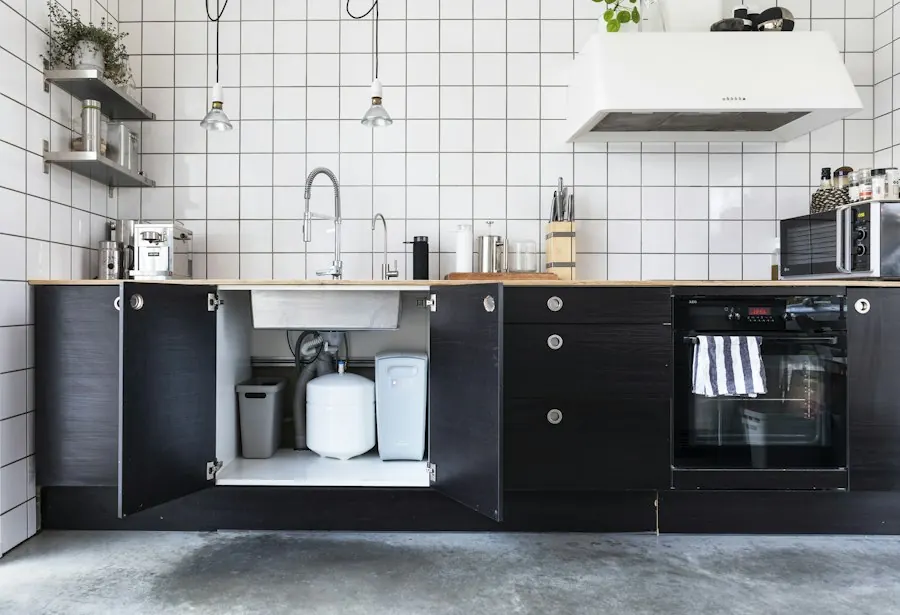 Modern kitchen with under-sink filtration