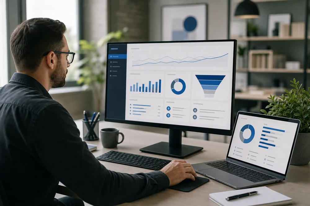 Paid media specialist examining campaign and conversion performance