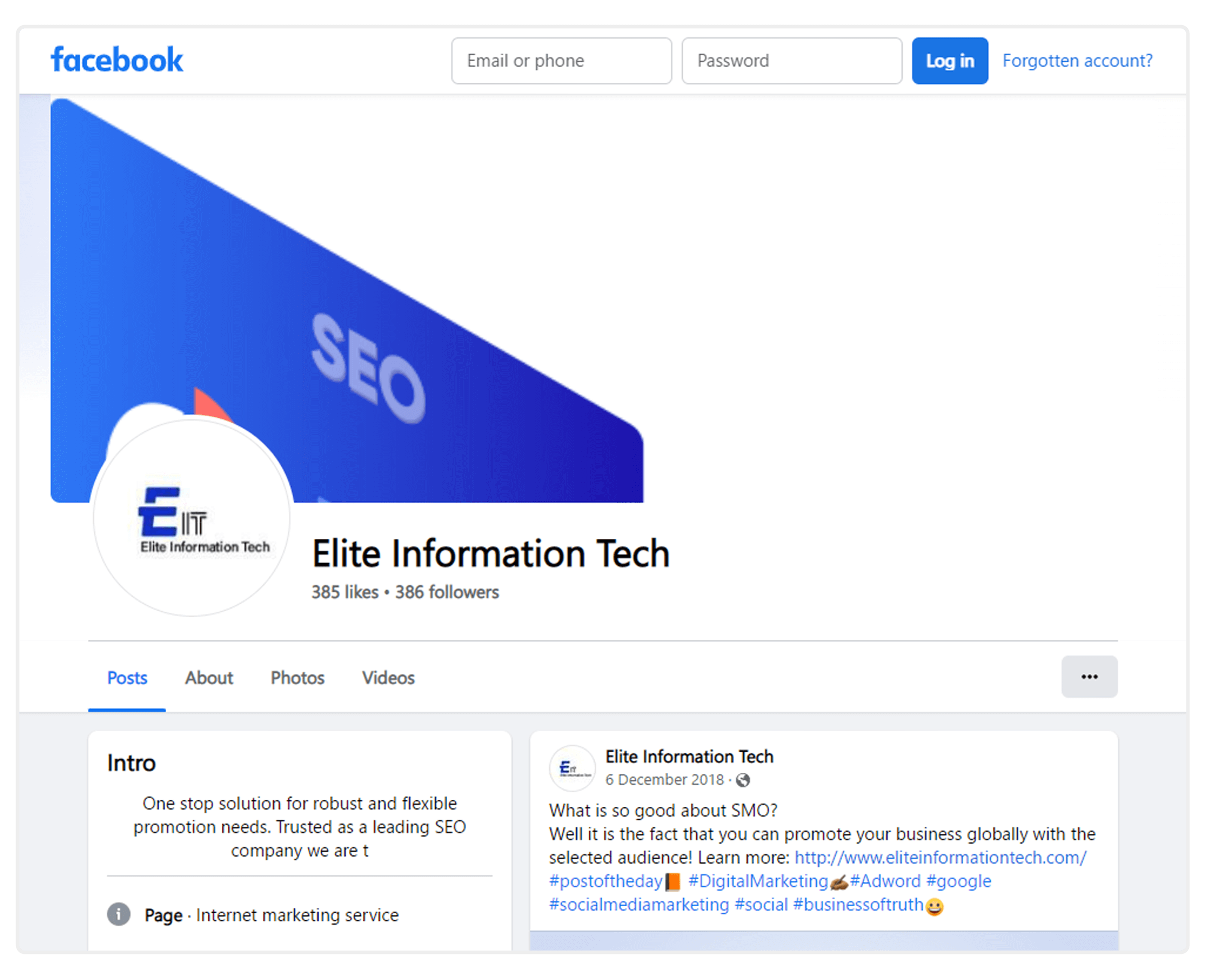 Social media marketing services