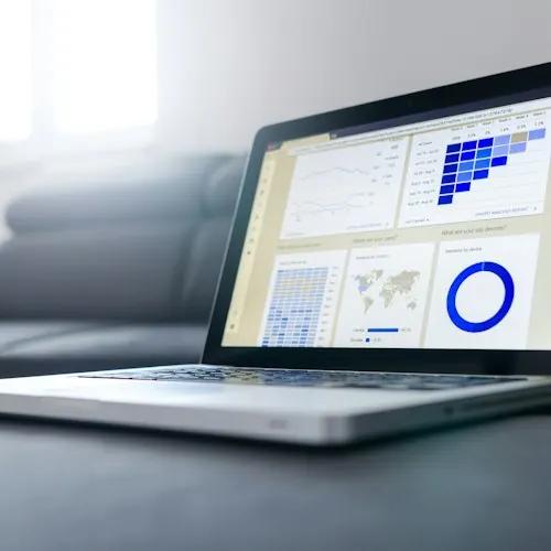 Charts on a laptop