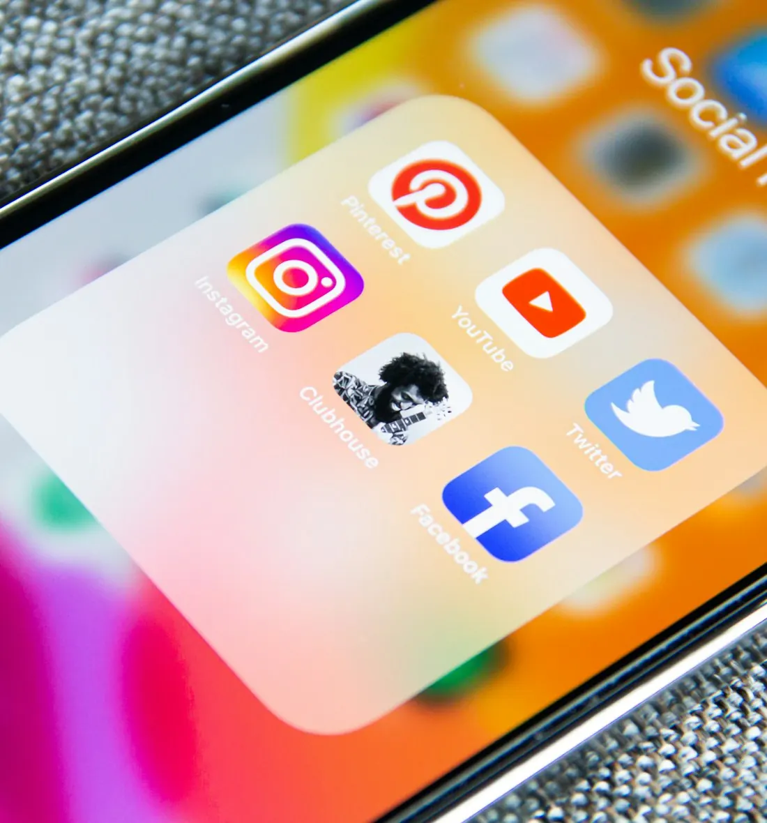 Social media apps on a smartphone