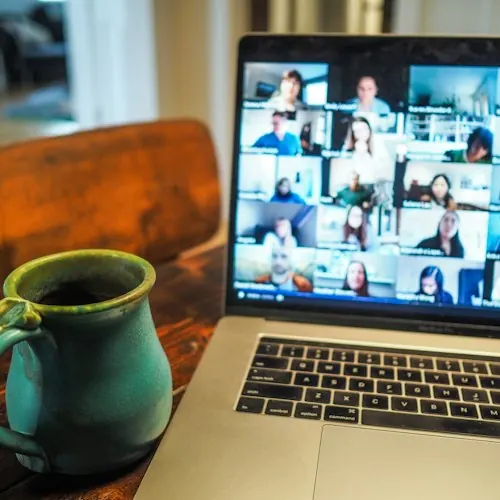 Remote team on a video call