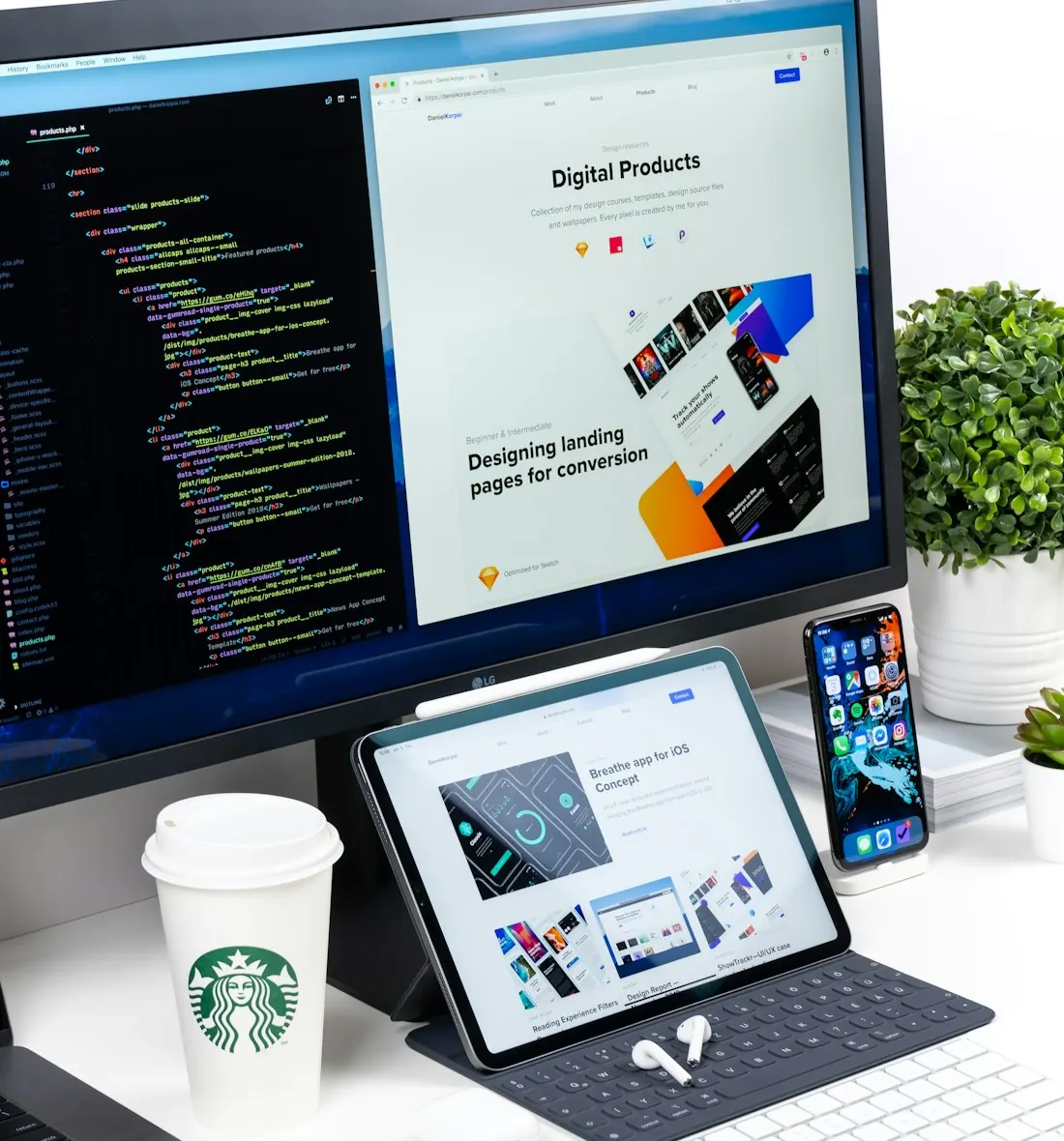 Responsive website on multiple devices