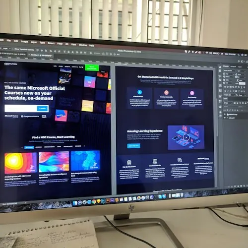 UI design on a monitor